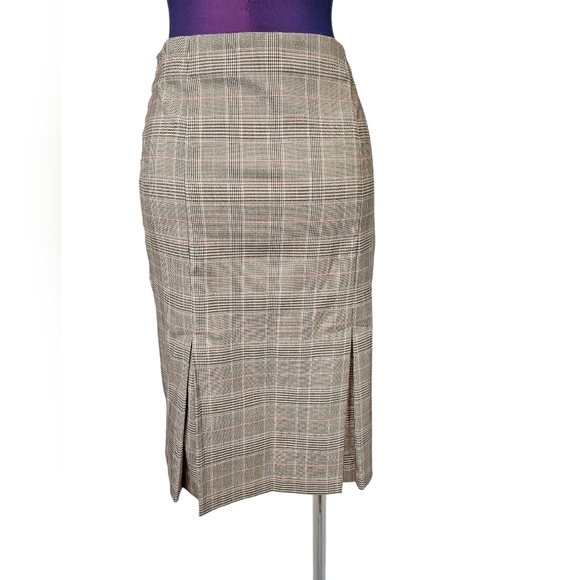 A. Byer‎ Tan & Pink Plaid Pencil Skirt Size 3 Juniors i89 - Picture 4 of 6